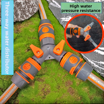 Πλαστικός Υ-τύπου σωληνώματος με διακόπτη ροής για διανομή νερού; γρήγορες συνδέσεις 6-ποδ., 2-ποδ., 3-ποδ., 4-ποδ. και 1 ίντσα; είσοδος/έξοδος 16–19 mm