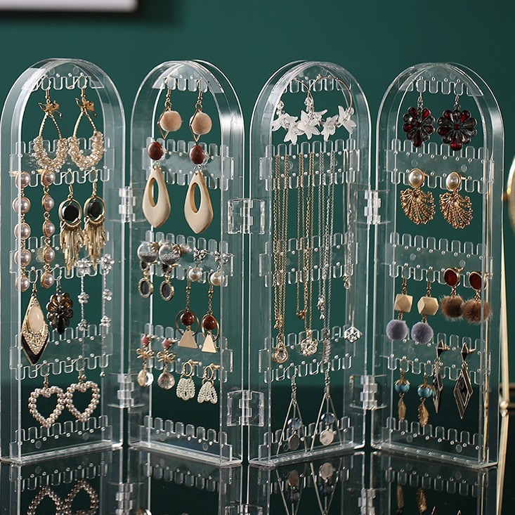 Fülbevalók tároló doboza, műanyag, ékszercsomagolás, univerzális modell, kiállító állvány ékszerekhez
