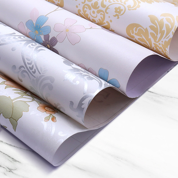 Lanfeng lipnios PVC tapetai, Europos stiliaus, atsparios drėgmei, gėlių raštas, 3 sluoksnių konstrukcija