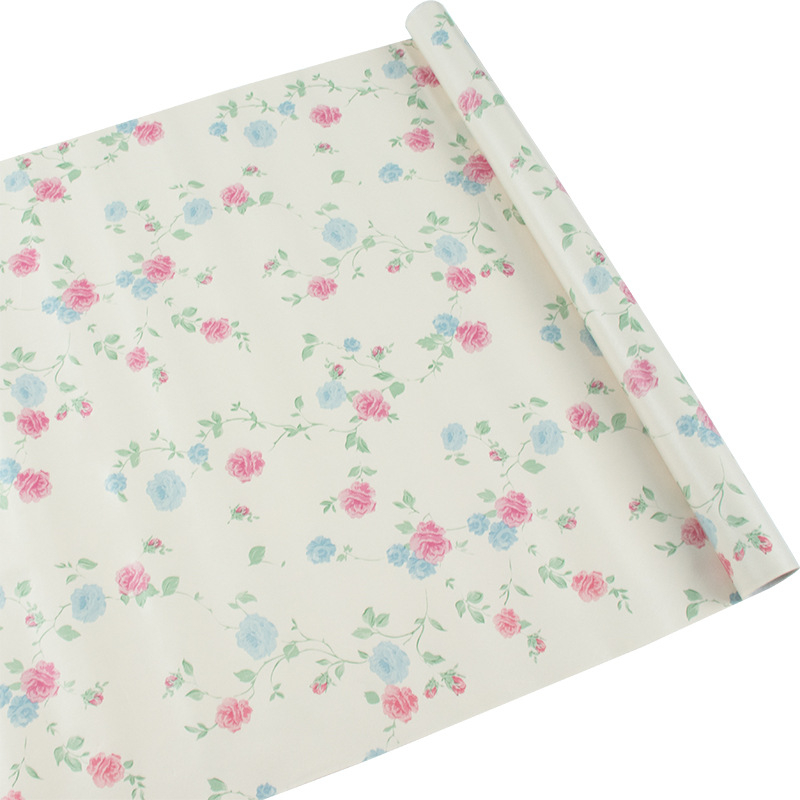 Lanfeng lipnios PVC tapetai, Europos stiliaus, atsparios drėgmei, gėlių raštas, 3 sluoksnių konstrukcija