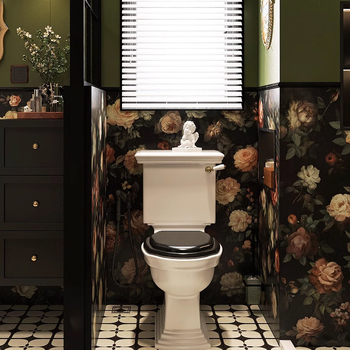 Αυτοκόλλητα ταπετσαρίας με μοτίβο τριαντάφυλλων, αδιάβροχα για ανακαίνιση μπάνιου και τουαλέτας, γαλλικής έμπνευσης τοιχοκολλητικό, μάρκα Unique, μοντέρνο μινιμαλιστικό στυλ