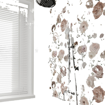 Αυτοκόλλητα ταπετσαρίας με μοτίβο τριαντάφυλλων, αδιάβροχα για ανακαίνιση μπάνιου και τουαλέτας, γαλλικής έμπνευσης τοιχοκολλητικό, μάρκα Unique, μοντέρνο μινιμαλιστικό στυλ