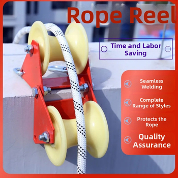 Ръчна ролкова лебедка за работа на височина с двойна въжена навивка, защитно колело и въжена система за ъгъл на стена – Runfa Power Technology