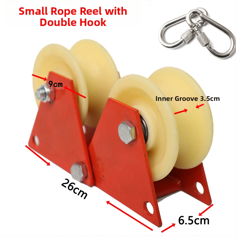 Ръчна ролкова лебедка за работа на височина с двойна въжена навивка, защитно колело и въжена система за ъгъл на стена – Runfa Power Technology