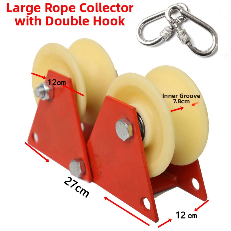 Ръчна ролкова лебедка за работа на височина с двойна въжена навивка, защитно колело и въжена система за ъгъл на стена – Runfa Power Technology