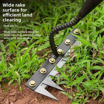 Sodo grėblių ir kultivatoriaus rinkinys – mangano plienas, penkių dantų dizainas, daugiakomponentis įrankis, žemės atpalaidavimas ir piktžolių ravėjimas