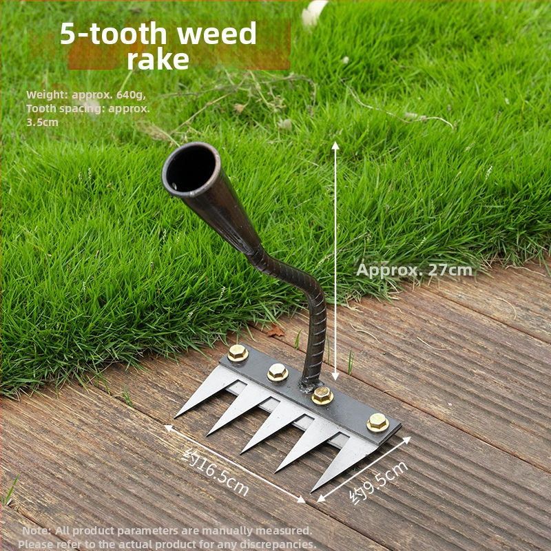 Sodo grėblių ir kultivatoriaus rinkinys – mangano plienas, penkių dantų dizainas, daugiakomponentis įrankis, žemės atpalaidavimas ir piktžolių ravėjimas