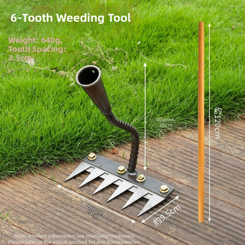 Sodo grėblių ir kultivatoriaus rinkinys – mangano plienas, penkių dantų dizainas, daugiakomponentis įrankis, žemės atpalaidavimas ir piktžolių ravėjimas