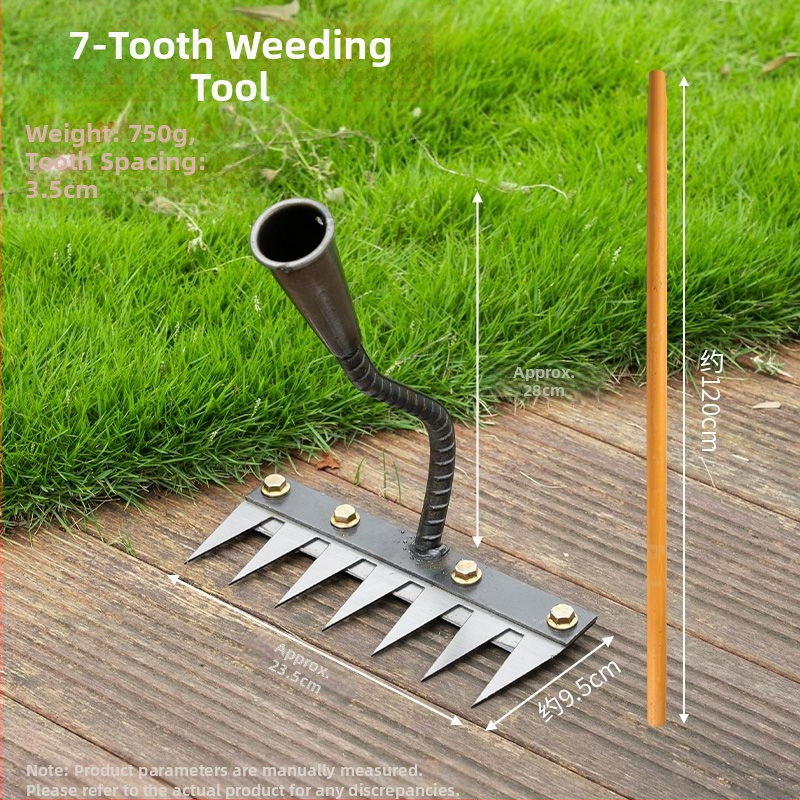 Sodo grėblių ir kultivatoriaus rinkinys – mangano plienas, penkių dantų dizainas, daugiakomponentis įrankis, žemės atpalaidavimas ir piktžolių ravėjimas