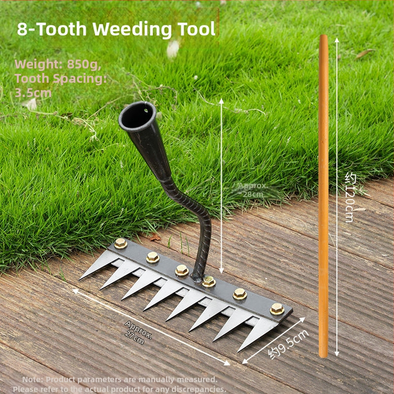 Sodo grėblių ir kultivatoriaus rinkinys – mangano plienas, penkių dantų dizainas, daugiakomponentis įrankis, žemės atpalaidavimas ir piktžolių ravėjimas