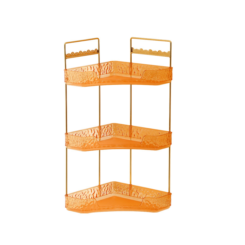 Organizator cosmetic pentru colțul mesei de toaletă | Suport multistrat pentru ruj, parfum, bijuterii și îngrijire a pielii, plastic, stil light luxury, Ring Star