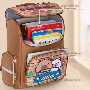 Ученическа раница за начално училище с аниме принт, Oxford платно; дишаща, ултра-лека и износоустойчива; презрамка с извивка; подплата полиестер