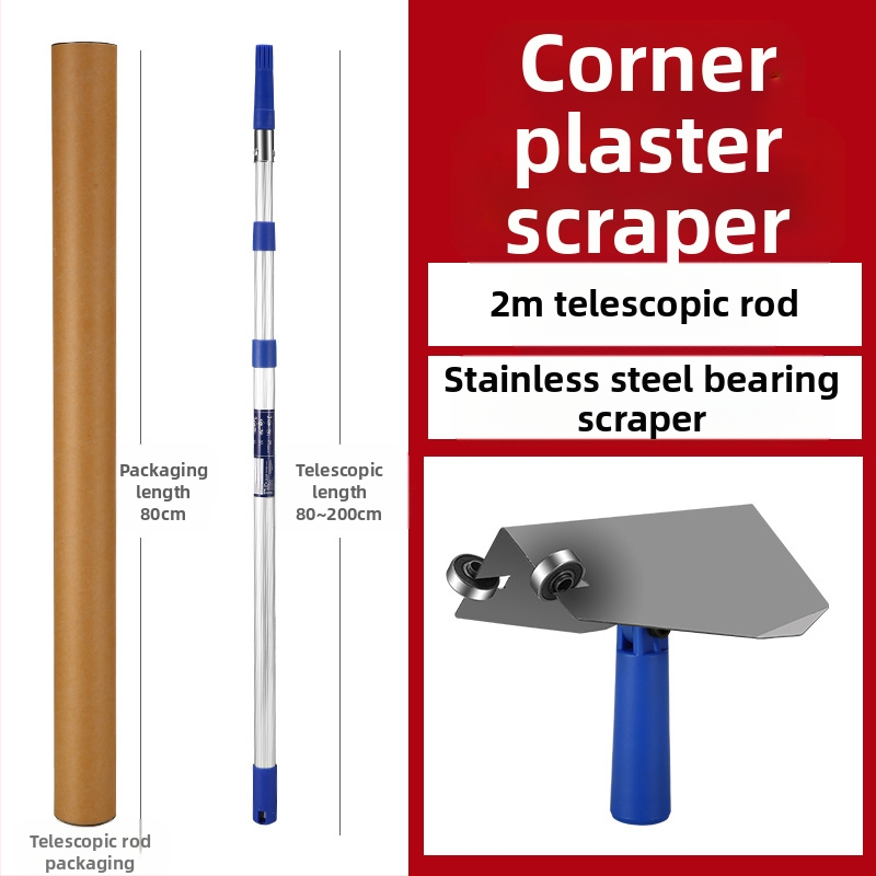 Teleskopinis glaisto laikiklis iš aliuminio lydinio, su Velcro pagrindu, sausam glaisto šlifavimui ant lygių sienų