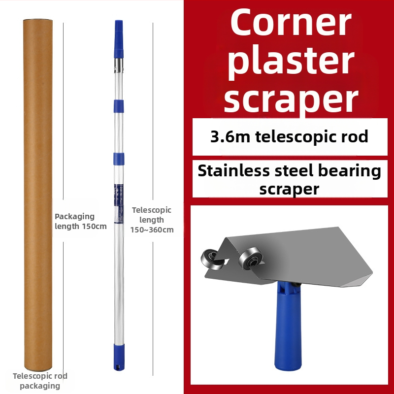 Teleskopinis glaisto laikiklis iš aliuminio lydinio, su Velcro pagrindu, sausam glaisto šlifavimui ant lygių sienų