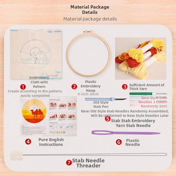Комплект за кръстат бод за пейзаж – модерен минималистичен стил, шиене в стил маслена живопис