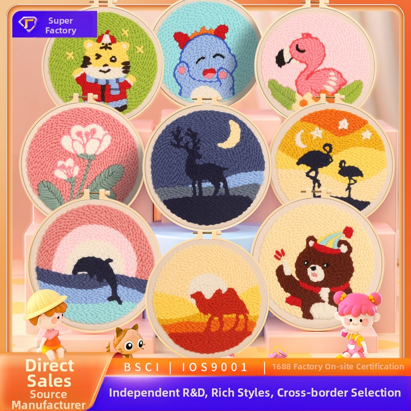 Комплект за кръстат бод за пейзаж – модерен минималистичен стил, шиене в стил маслена живопис