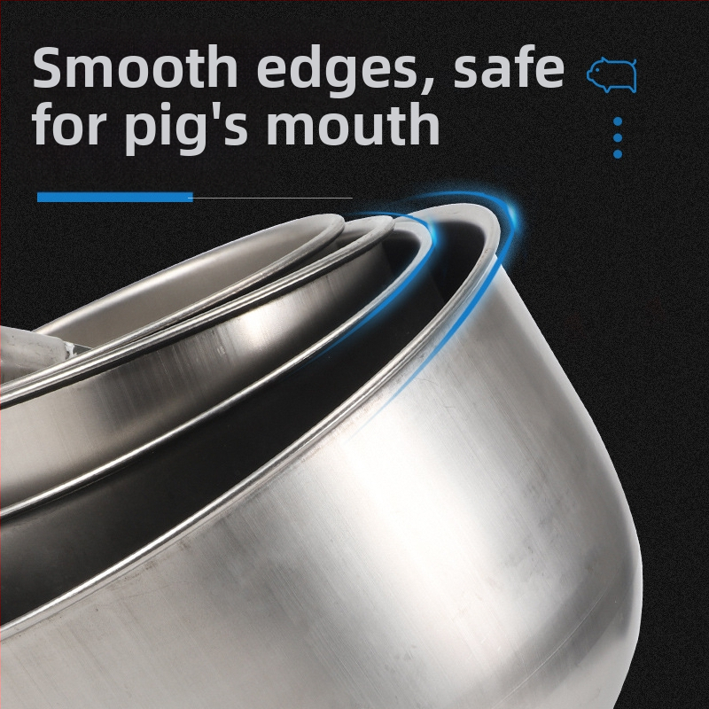 Удебелена кръгла питейна купа от неръждаема стомана за прасета и свине майки