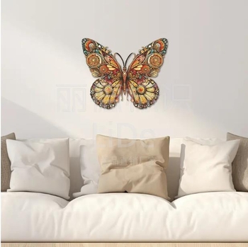 Kovított vasból készült falidísz – színes pillangó, kolibri és szitakötő alakok; beltéri és kültéri használatra, márka Lide, modern minimalista stílus