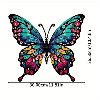 Kovított vasból készült falidísz – színes pillangó, kolibri és szitakötő alakok; beltéri és kültéri használatra, márka Lide, modern minimalista stílus