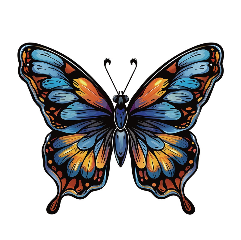 Kovított vasból készült falidísz – színes pillangó, kolibri és szitakötő alakok; beltéri és kültéri használatra, márka Lide, modern minimalista stílus