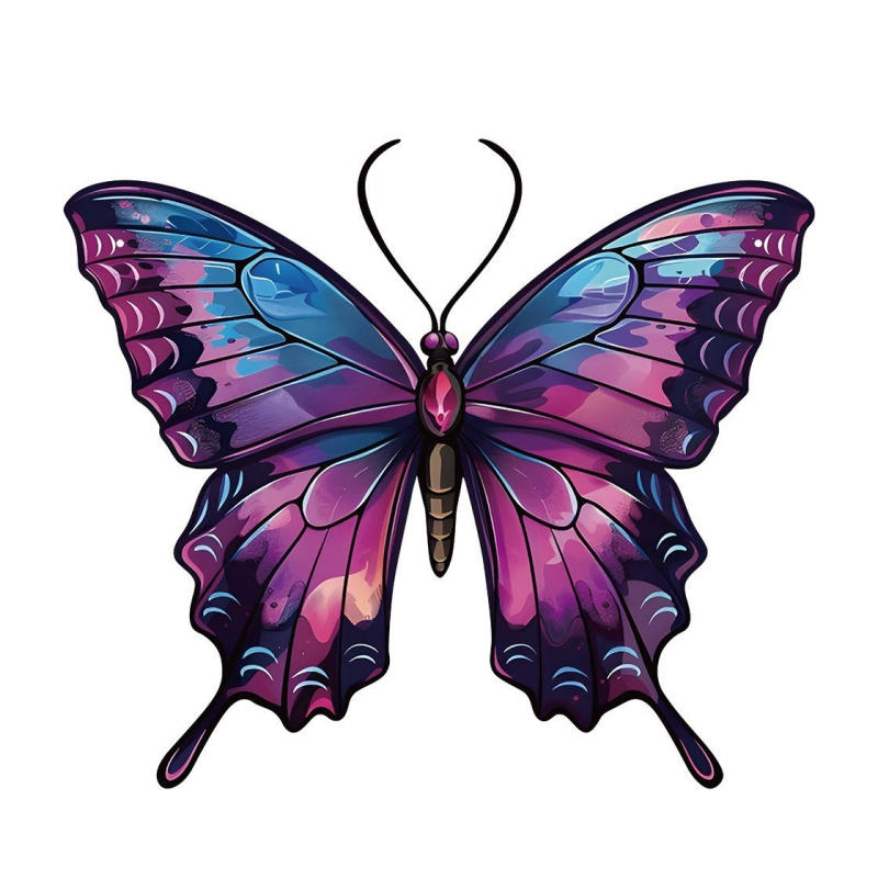 Kovított vasból készült falidísz – színes pillangó, kolibri és szitakötő alakok; beltéri és kültéri használatra, márka Lide, modern minimalista stílus