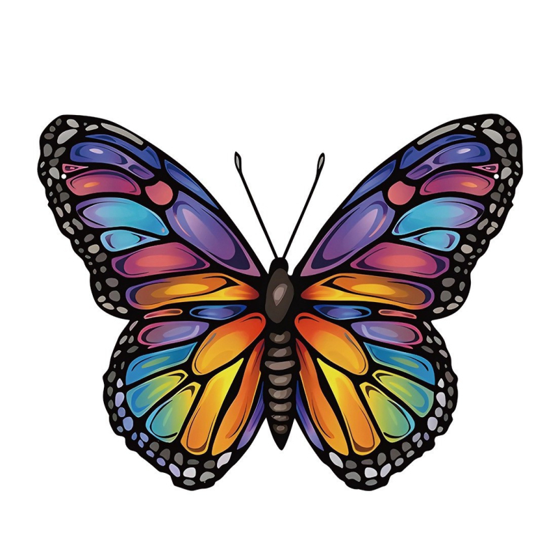 Kovított vasból készült falidísz – színes pillangó, kolibri és szitakötő alakok; beltéri és kültéri használatra, márka Lide, modern minimalista stílus