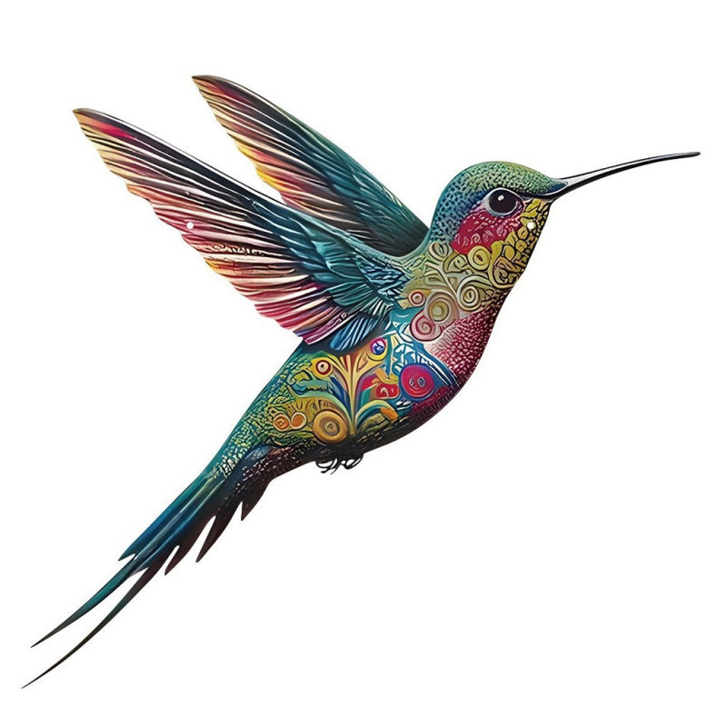 Kovított vasból készült falidísz – színes pillangó, kolibri és szitakötő alakok; beltéri és kültéri használatra, márka Lide, modern minimalista stílus