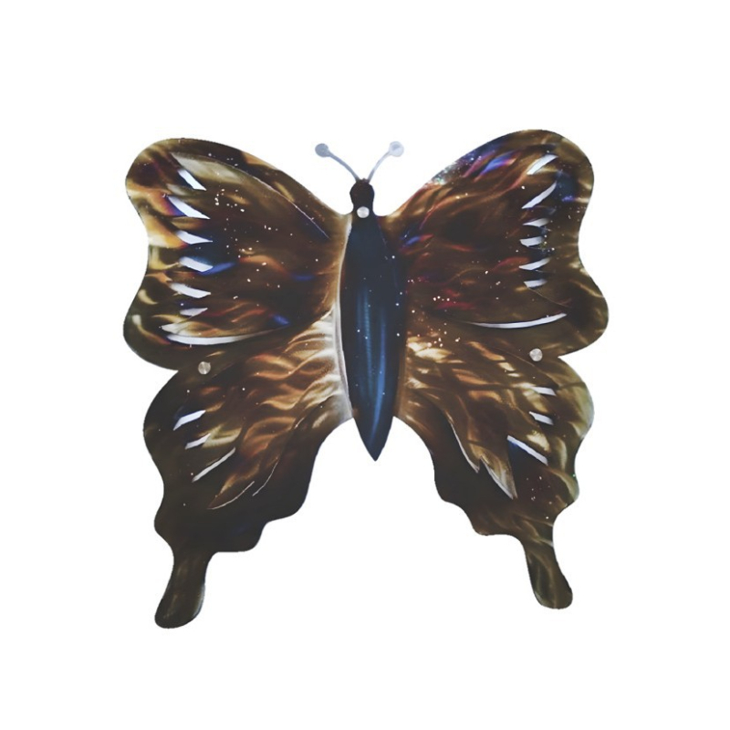 Kovított vasból készült falidísz – színes pillangó, kolibri és szitakötő alakok; beltéri és kültéri használatra, márka Lide, modern minimalista stílus