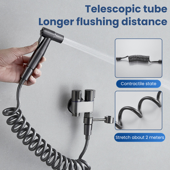 Пръскачка за тоалетна от неръждаема стомана, вградена в стената, 1 вход/2 изхода, Ø20 мм вътрешен диаметър, работно налягане 1 MPa