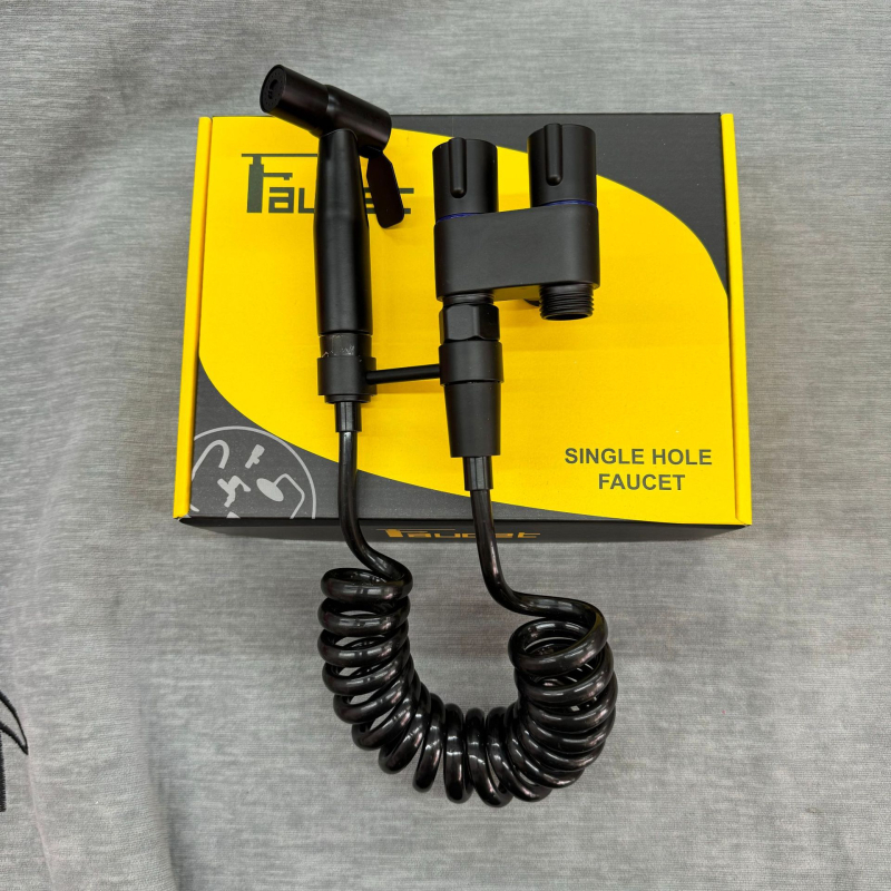 Пръскачка за тоалетна от неръждаема стомана, вградена в стената, 1 вход/2 изхода, Ø20 мм вътрешен диаметър, работно налягане 1 MPa