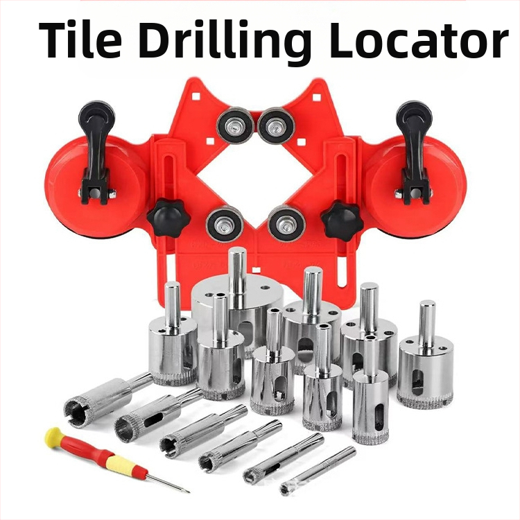 Позиционер за дупки при плочки и стъкло с вакуумен държач — прецизен инструмент за пробиване