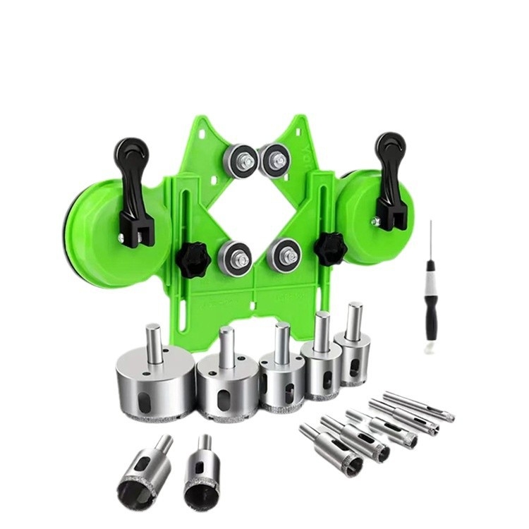 Позиционер за дупки при плочки и стъкло с вакуумен държач — прецизен инструмент за пробиване