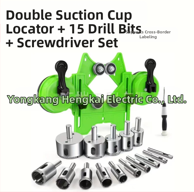 Позиционер за дупки при плочки и стъкло с вакуумен държач — прецизен инструмент за пробиване