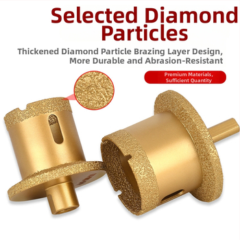 Meier Shield MH0189 Диамантен ъглов шлайф за пробиване на дупки в плотове за мивка (камък и керамика) — Бразиращ процес, предназначен за камък