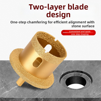 Meier Shield MH0189 Диамантен ъглов шлайф за пробиване на дупки в плотове за мивка (камък и керамика) — Бразиращ процес, предназначен за камък