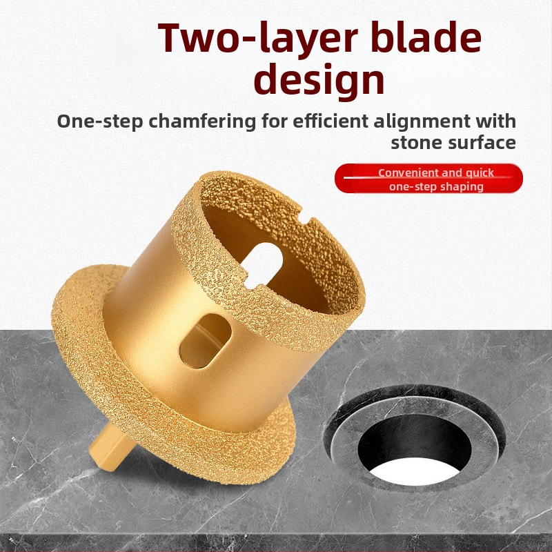 Meier Shield MH0189 Диамантен ъглов шлайф за пробиване на дупки в плотове за мивка (камък и керамика) — Бразиращ процес, предназначен за камък