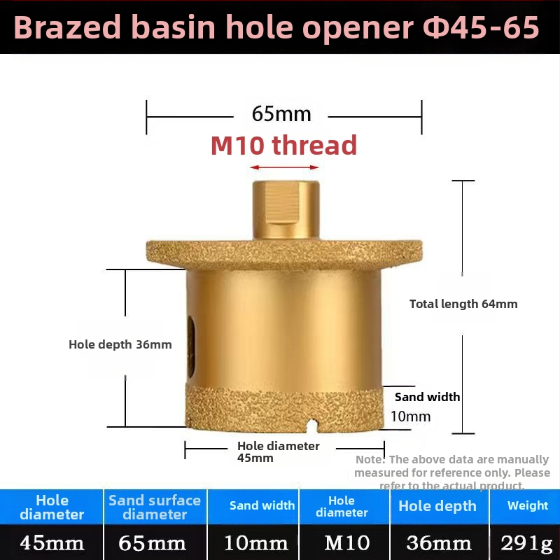 Meier Shield MH0189 Диамантен ъглов шлайф за пробиване на дупки в плотове за мивка (камък и керамика) — Бразиращ процес, предназначен за камък