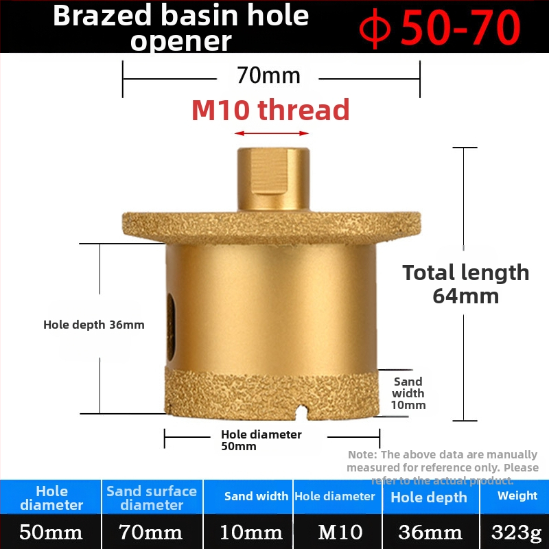 Meier Shield MH0189 Диамантен ъглов шлайф за пробиване на дупки в плотове за мивка (камък и керамика) — Бразиращ процес, предназначен за камък