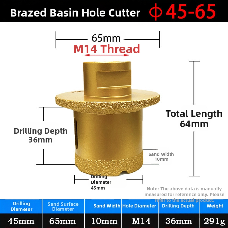 Meier Shield MH0189 Диамантен ъглов шлайф за пробиване на дупки в плотове за мивка (камък и керамика) — Бразиращ процес, предназначен за камък