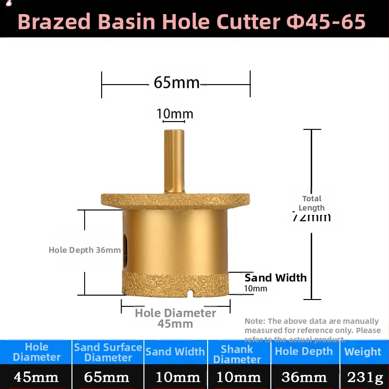 Meier Shield MH0189 Диамантен ъглов шлайф за пробиване на дупки в плотове за мивка (камък и керамика) — Бразиращ процес, предназначен за камък
