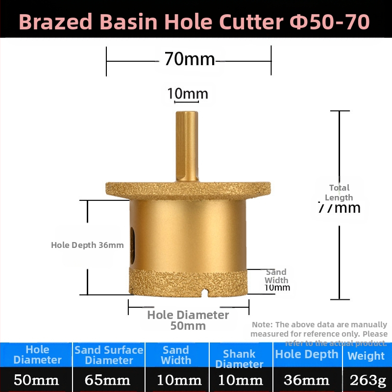 Meier Shield MH0189 Диамантен ъглов шлайф за пробиване на дупки в плотове за мивка (камък и керамика) — Бразиращ процес, предназначен за камък