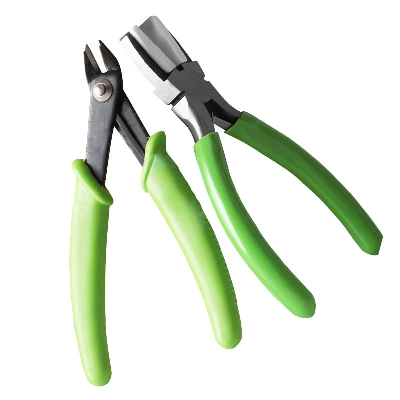 Nylon laposorrú fogó DIY ékszerkészítéshez, ferde orrú kivitel