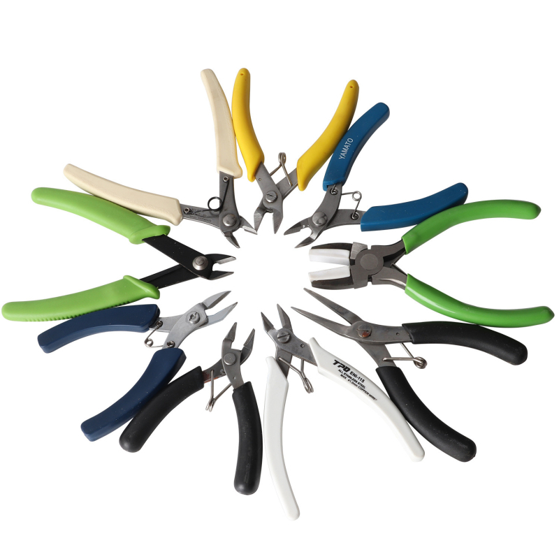 Nylon laposorrú fogó DIY ékszerkészítéshez, ferde orrú kivitel