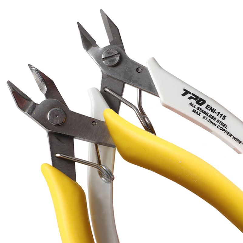 Nylon laposorrú fogó DIY ékszerkészítéshez, ferde orrú kivitel