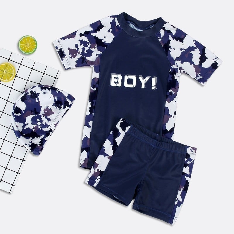 Youyou gyermekeknek kétrészes fürdőruha hosszú ujjú, napvédő, uniszex, poliészter-spandex anyag