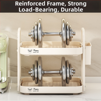 Ράφι αποθήκευσης φλυτζανιών για γραφείο, διπλού επιπέδου δίσκος αποστράγγισης, μεταλλικό, μοντέλο 1, μονόχρωμο στυλ