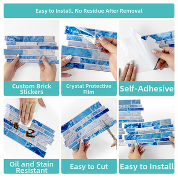 Αδιάβροχο αυτοκόλλητο τοίχου PVC, σετ 5+ τεμαχίων, μοντέρνο μινιμαλιστικό στυλ, κατάλληλο για σαλόνι και κουζίνα