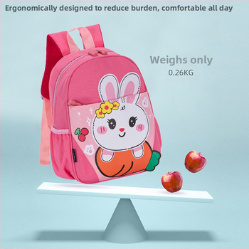 Unisex vaikų darželio kuprinė iš Oxford audinio, kvėpuojanti, atspari vandeniui ir itin lengva, mielas gyvūnų raštas