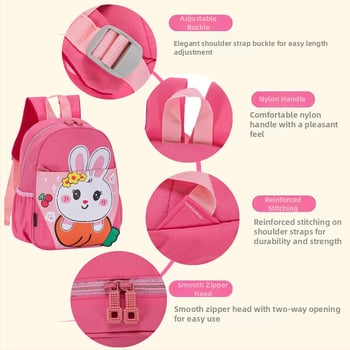 Unisex vaikų darželio kuprinė iš Oxford audinio, kvėpuojanti, atspari vandeniui ir itin lengva, mielas gyvūnų raštas