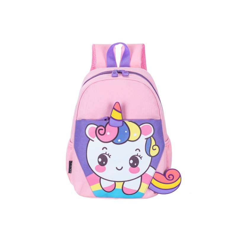 Unisex vaikų darželio kuprinė iš Oxford audinio, kvėpuojanti, atspari vandeniui ir itin lengva, mielas gyvūnų raštas